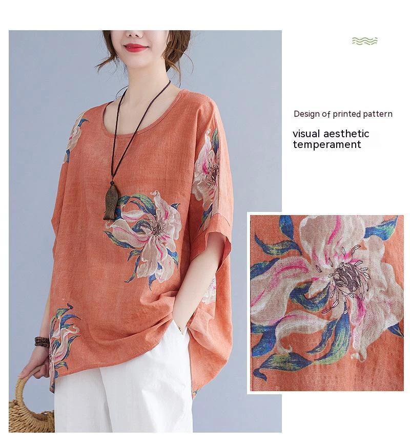 Korean Cotton Hemp Summer Half Sleeve Top - Effortlessly Stylish Comfort