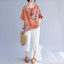 Korean Cotton Hemp Summer Half Sleeve Top - Effortlessly Stylish Comfort