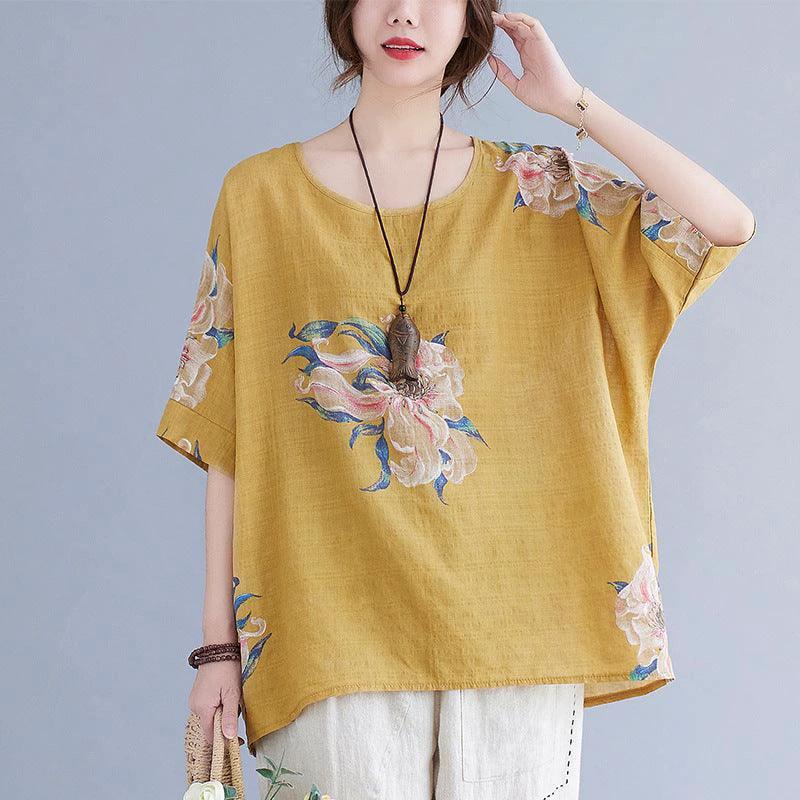 Korean Cotton Hemp Summer Half Sleeve Top - Effortlessly Stylish Comfort