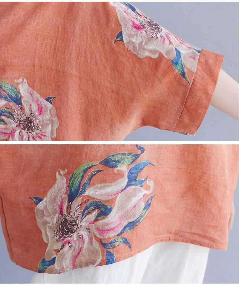 Korean Cotton Hemp Summer Half Sleeve Top - Effortlessly Stylish Comfort