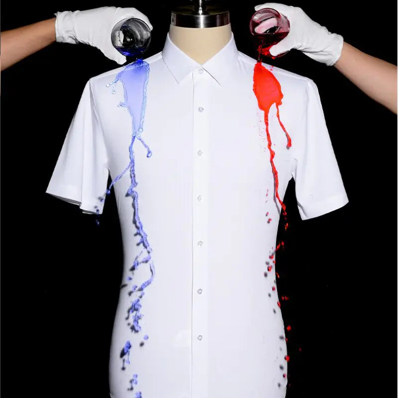 Hydrophobic Short Sleeve Business Shirt for Men