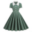 Robe de fête rétro en maille brodée élégante des années 1950
