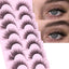 Wispy Natural Mink False Eyelashes - 7 Pairs Cat Eye Style
