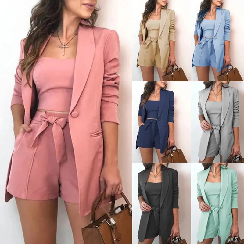 Ensemble Blazer à Manches Longues pour une Élégance Sans Effort