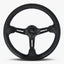 Le Mans Steering Wheel | Premium Black Leather & Bavarian Stitch - Korvel