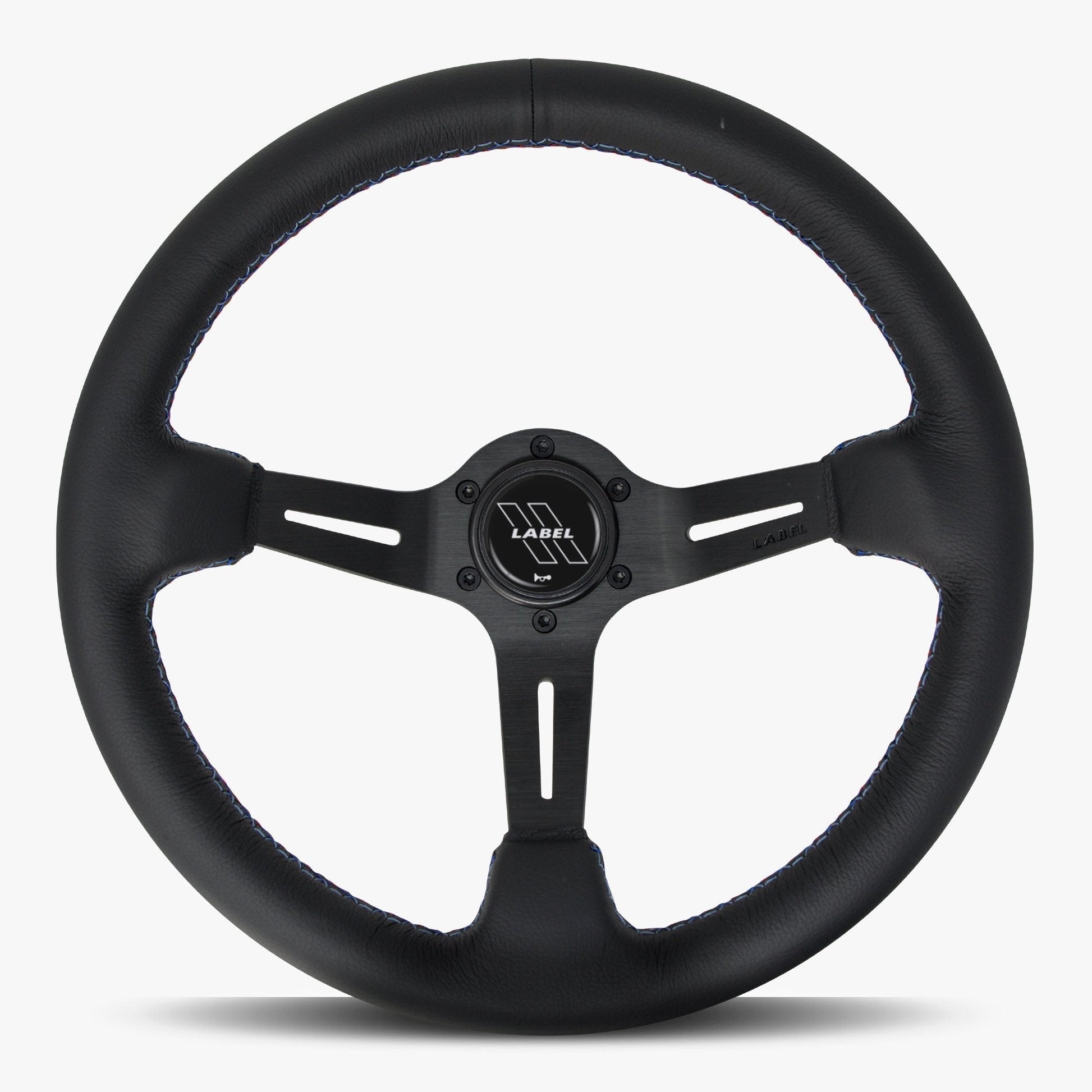 Le Mans Steering Wheel | Premium Black Leather & Bavarian Stitch - Korvel