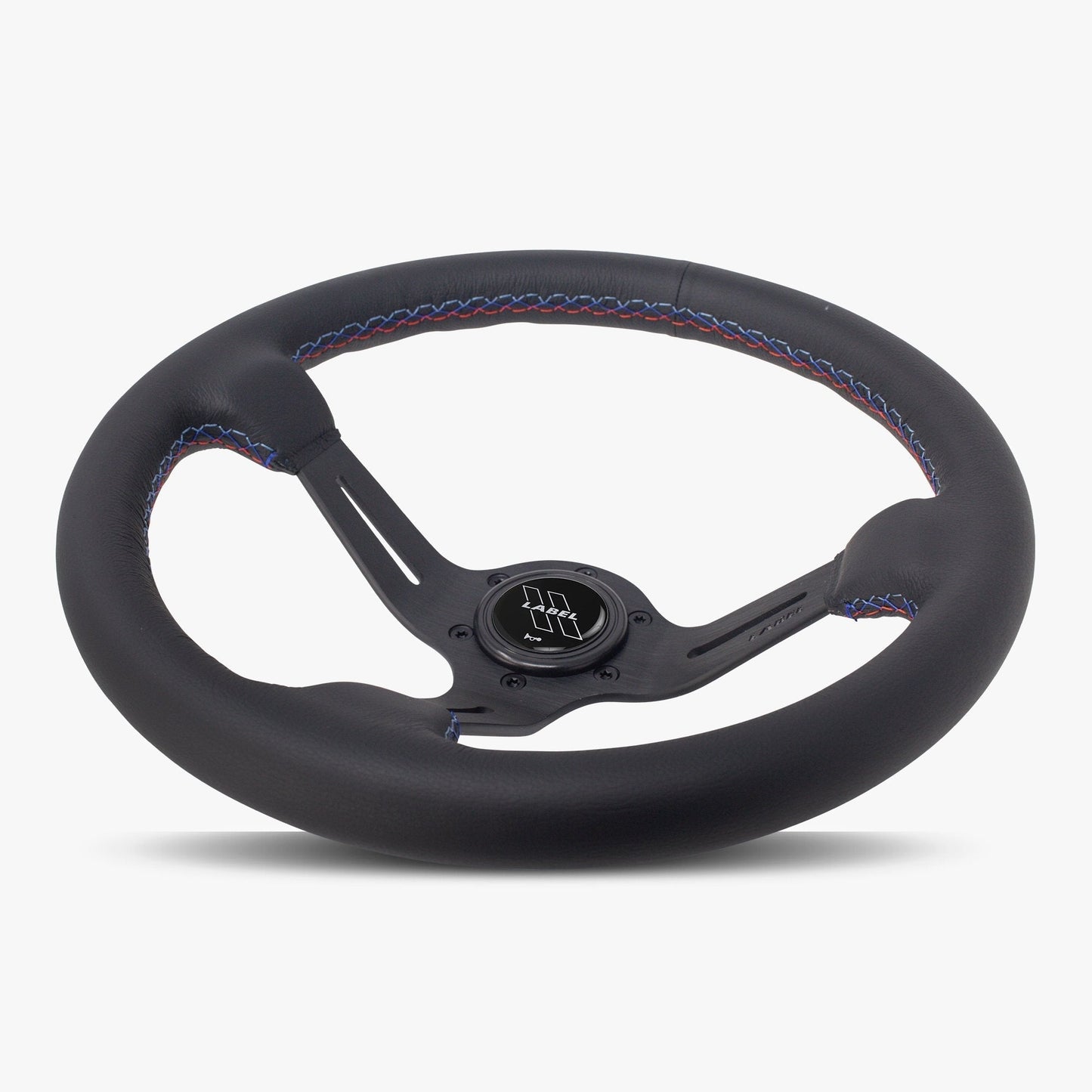 Le Mans Steering Wheel | Premium Black Leather & Bavarian Stitch - Korvel