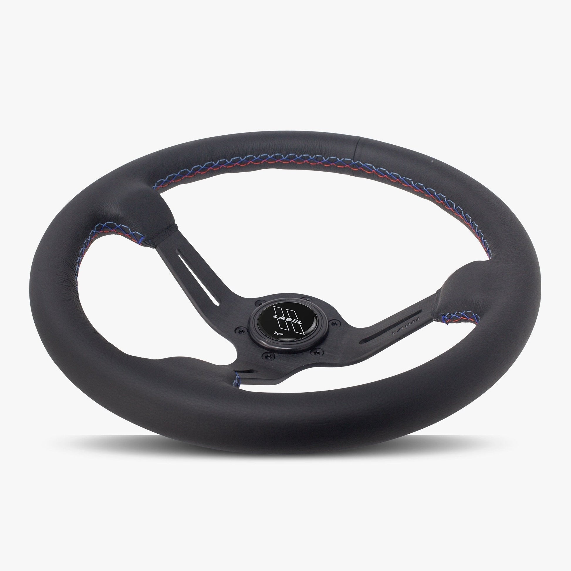 Le Mans Steering Wheel | Premium Black Leather & Bavarian Stitch - Korvel