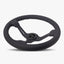 Le Mans Steering Wheel | Premium Black Perforated Leather | Sleek Black Design - Korvel