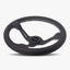 Le Mans Steering Wheel | Black Perforated Leather | Black Spokes | White Stitching - Korvel