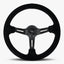 Le Mans Steering Wheel | Black Alcantara | Anodized Spokes | Premium Stitching - Korvel