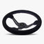 Le Mans Steering Wheel | Black Alcantara & Anodized Spokes | Bavarian Stitch Design - Korvel