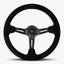 Le Mans Steering Wheel | Black Alcantara | Euro Stitch Design - Korvel