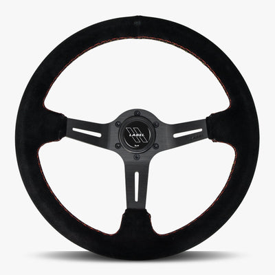 Le Mans Steering Wheel | Black Alcantara | Euro Stitch Design - Korvel