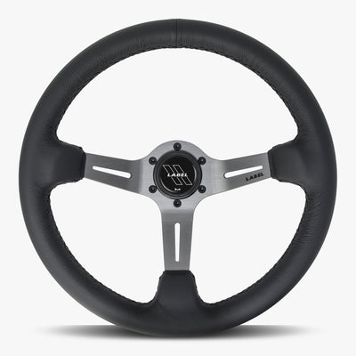 Le Mans Steering Wheel | Black Leather | Graphite Spokes | Black Stitching - Korvel