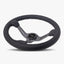 Le Mans Steering Wheel | Black Leather | Graphite Spokes | Black Stitching - Korvel