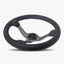 Le Mans Steering Wheel | Black Leather | Graphite Spokes | Bavarian Stitching - Korvel