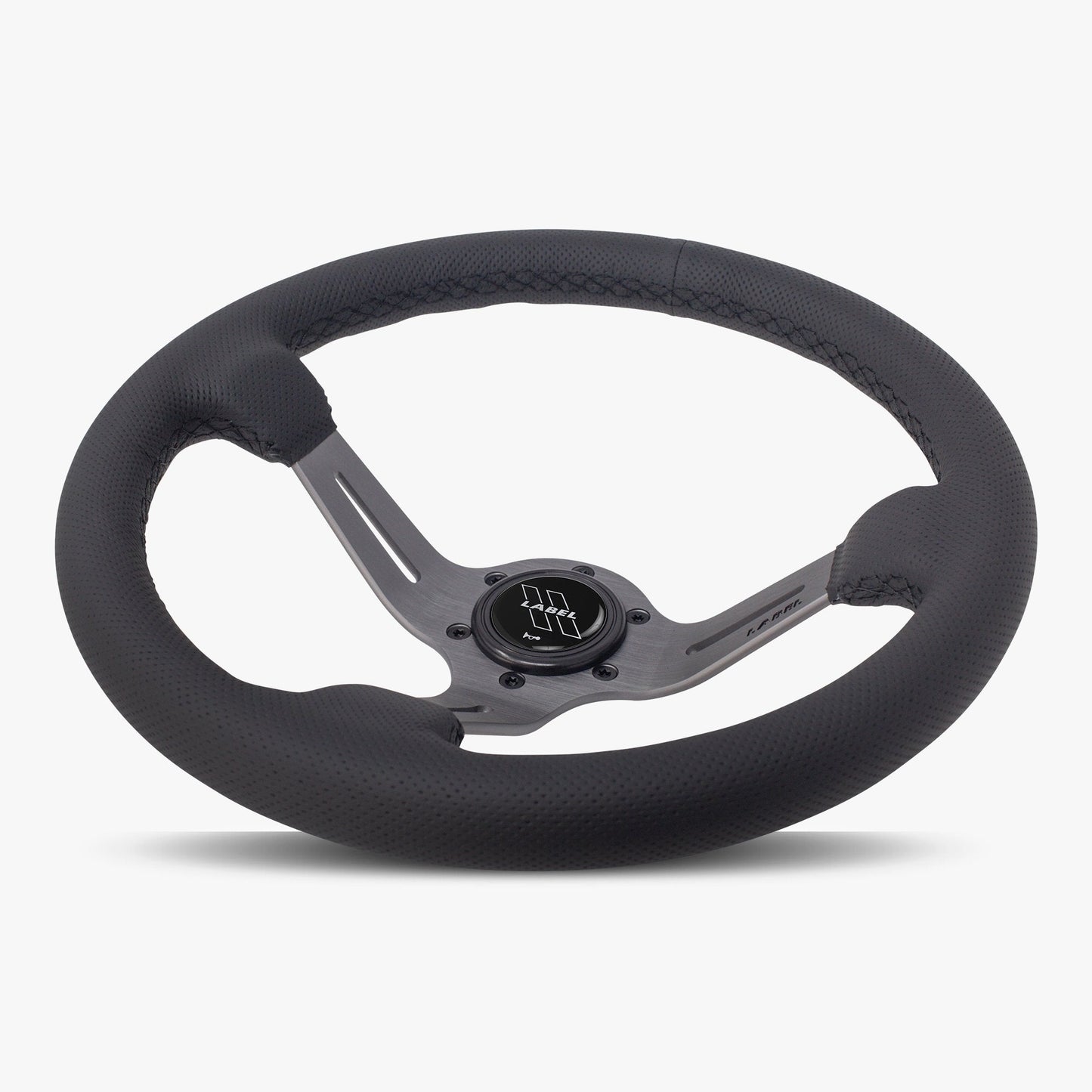 Le volant Le Mans | Cuir perforé noir et moyeu en graphite