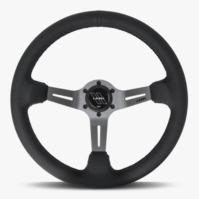 The Le Mans Steering Wheel | Black Perforated Leather & Graphite Spoke