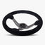 Le Mans Steering Wheel | Black Alcantara Suede | Graphite Spokes | Black Stitching - Korvel