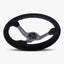 Le Mans Steering Wheel | Black Alcantara | Graphite Spokes | Bavarian Stitching - Korvel