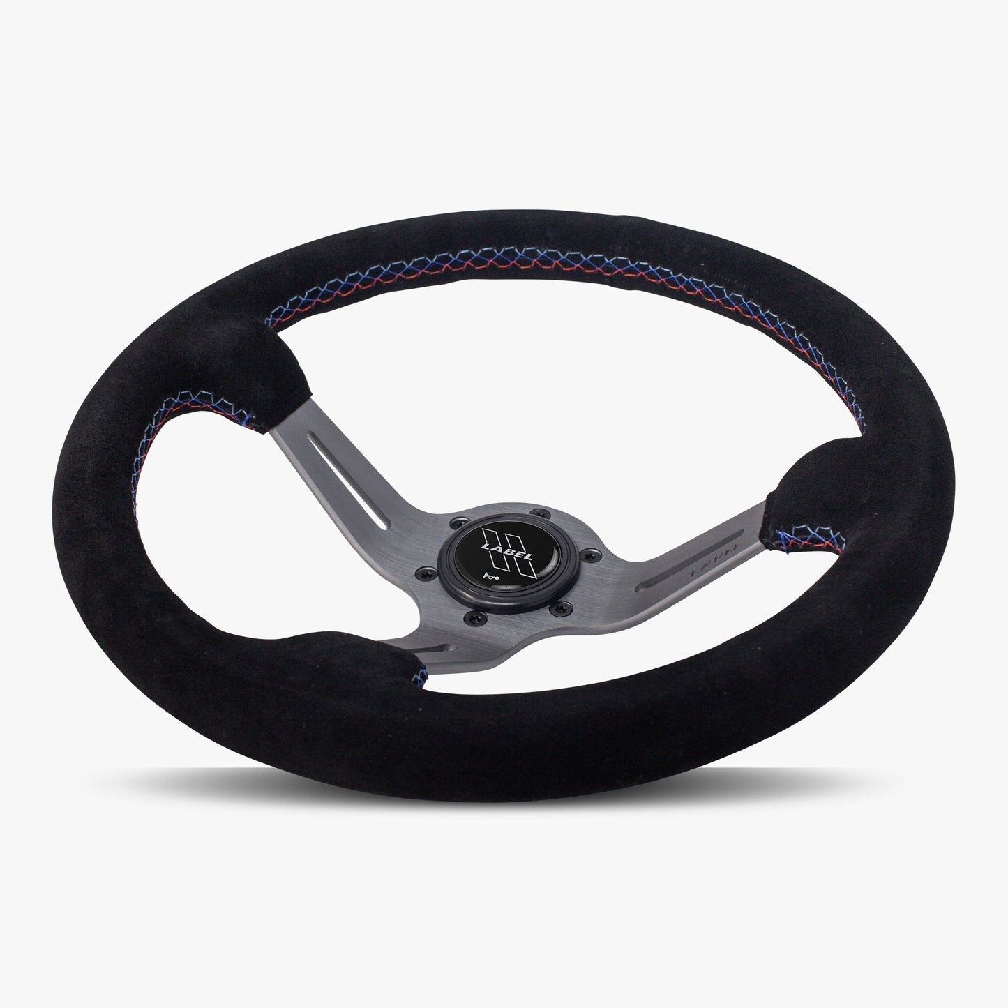 Le Mans Steering Wheel | Black Alcantara | Graphite Spokes | Bavarian Stitching - Korvel