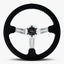 Le Mans Steering Wheel | Black Alcantara & Silver Spokes - Korvel