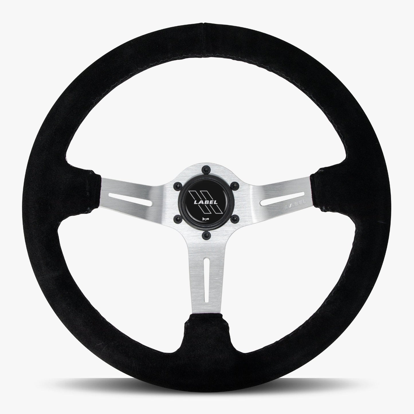 Le Mans Steering Wheel | Black Alcantara & Silver Spokes - Korvel
