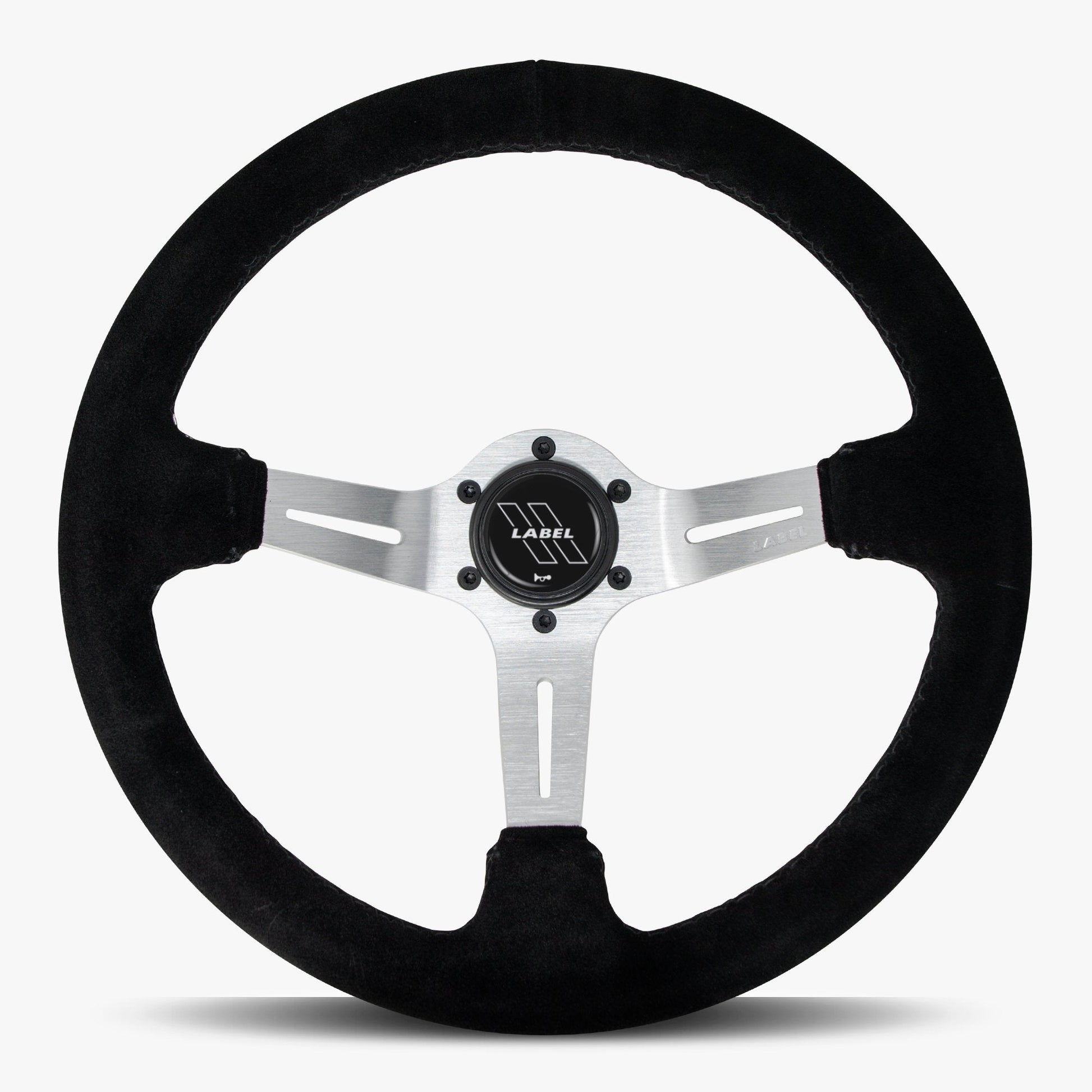 Le Mans Steering Wheel | Black Alcantara & Silver Spokes - Korvel