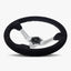 Le Mans Steering Wheel | Black Alcantara & Silver Spokes - Korvel