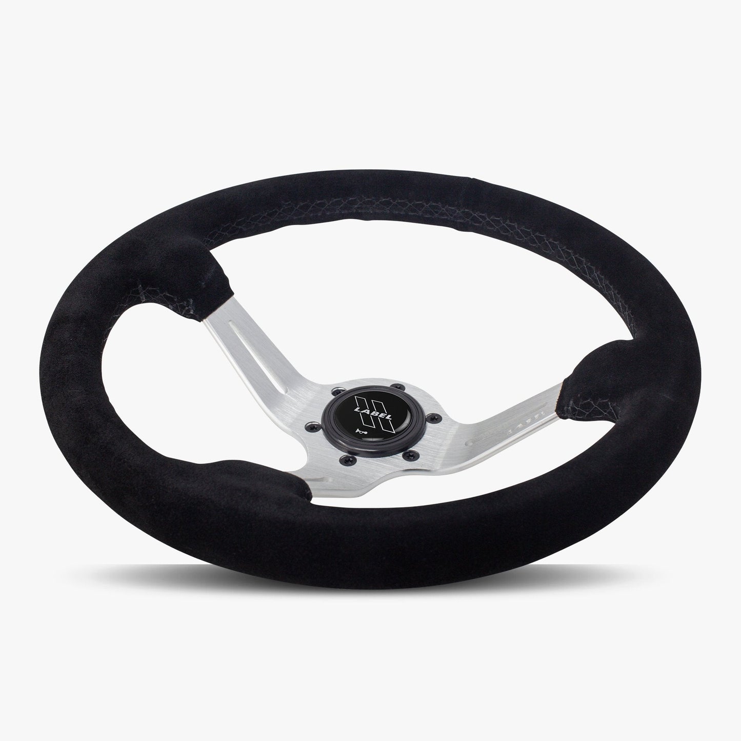 Le Mans Steering Wheel | Black Alcantara & Silver Spokes - Korvel
