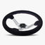 Le Mans Steering Wheel | Black Alcantara | Silver Spokes | Bavarian Stitching - Korvel