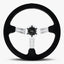 Le Mans Steering Wheel | Black Alcantara & Silver Spokes - Korvel