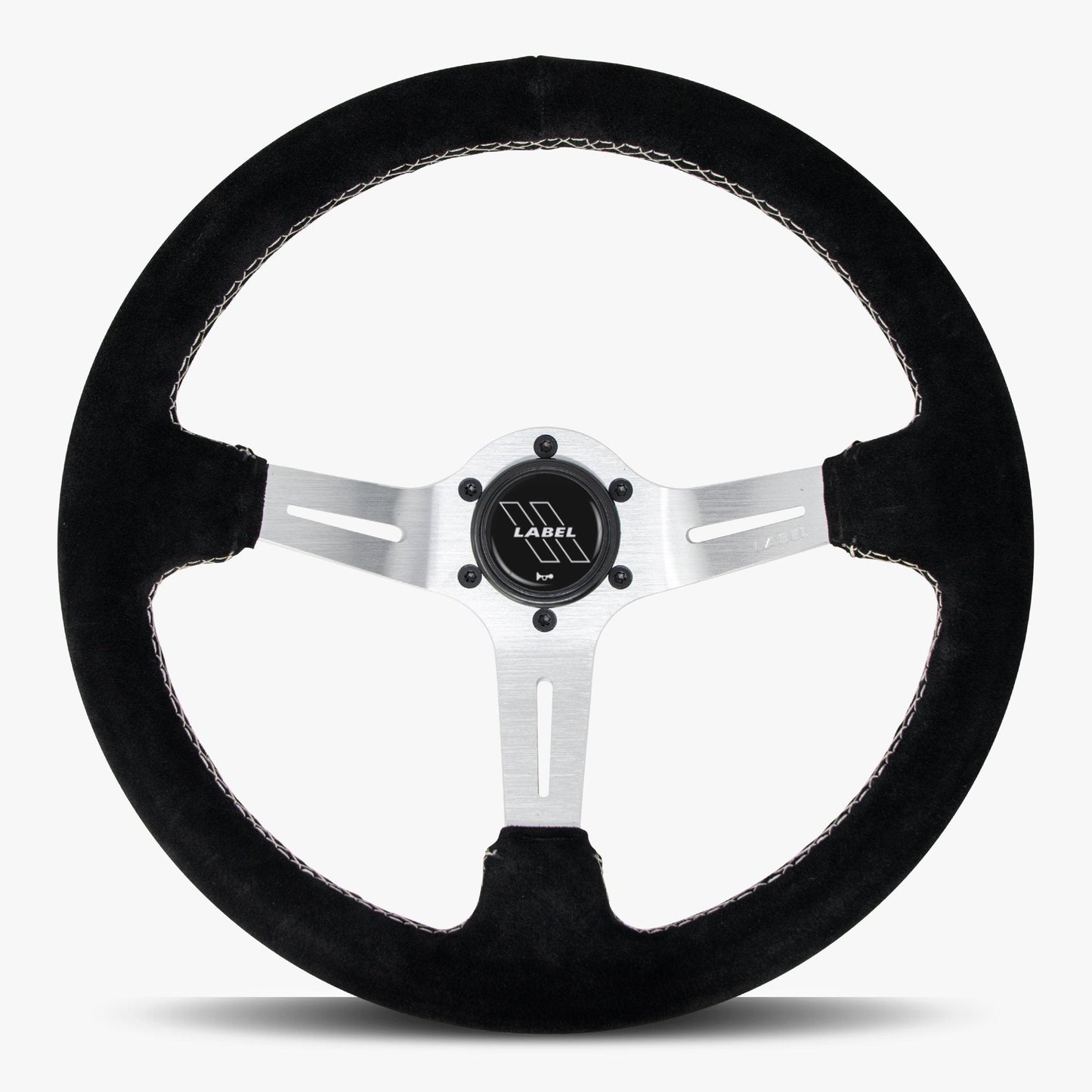 Le Mans Steering Wheel | Black Alcantara & Silver Spokes - Korvel