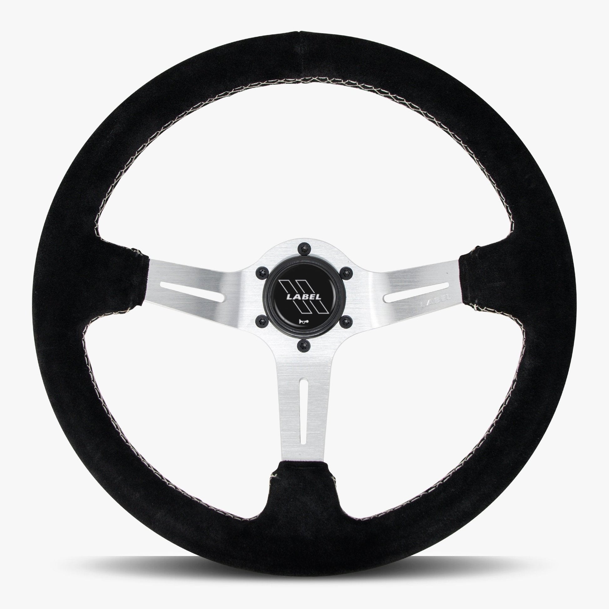 Le Mans Steering Wheel | Black Alcantara & Silver Spokes - Korvel