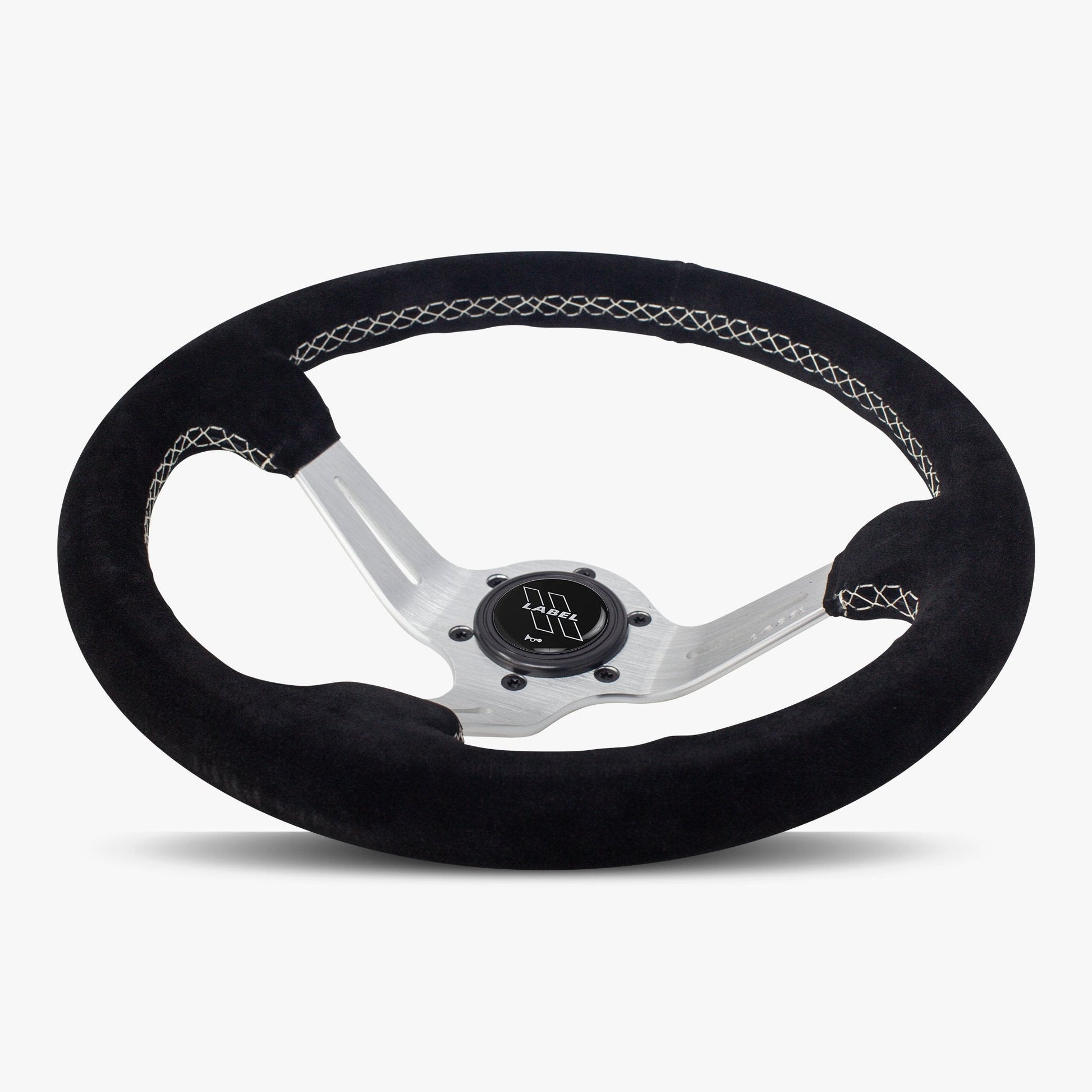 Le Mans Steering Wheel | Black Alcantara & Silver Spokes - Korvel