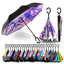 SIEPASA Inverted Reverse Umbrella - Blue Butterfly Design