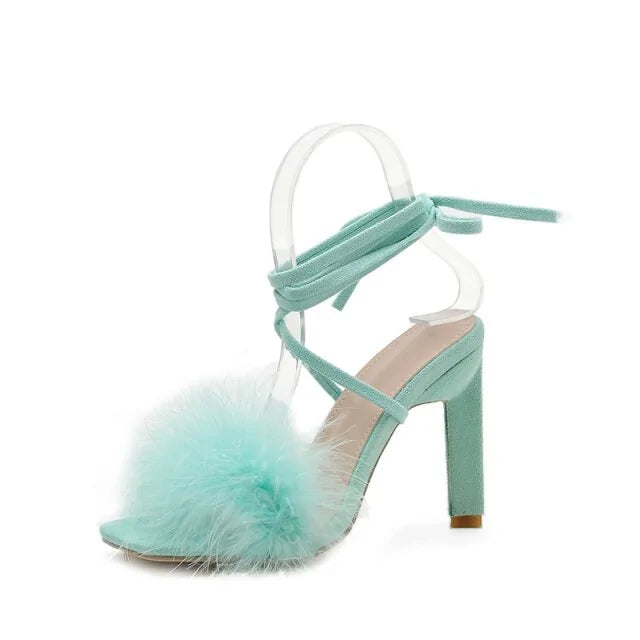 Feather Women High Heels - Elegant and Chic Footwear