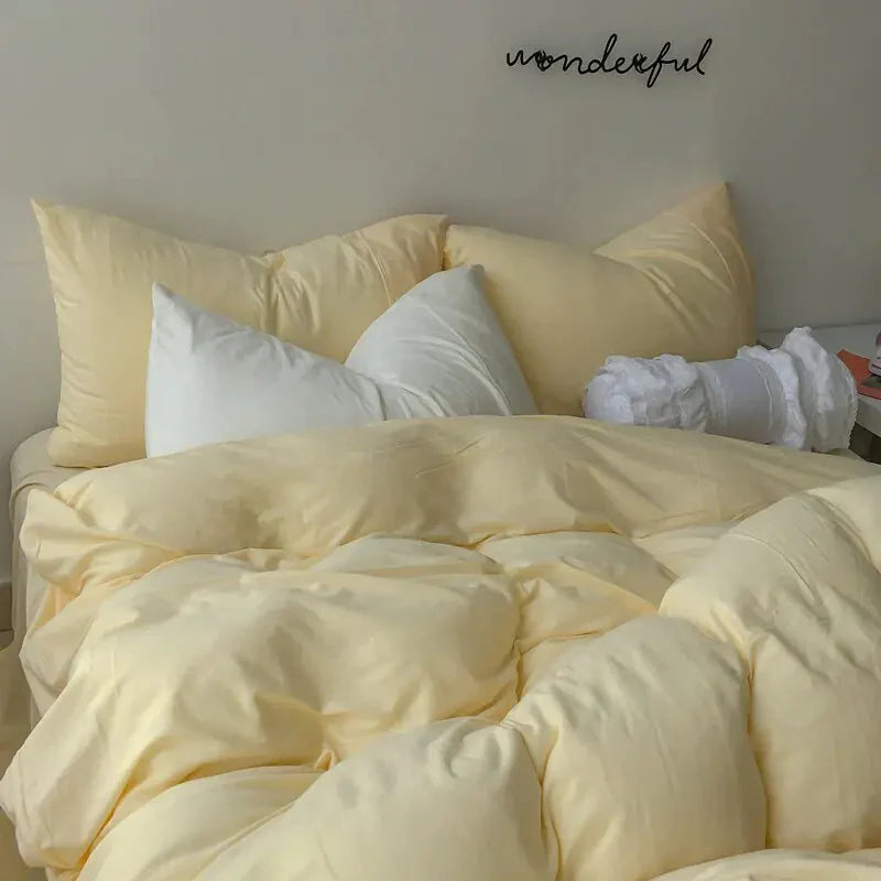 Light Yellow Soft Quilted Bed Sheet
