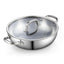 Wok en acier inoxydable tri-ply Cook N Home - Wok induction de 12 pouces avec couvercle