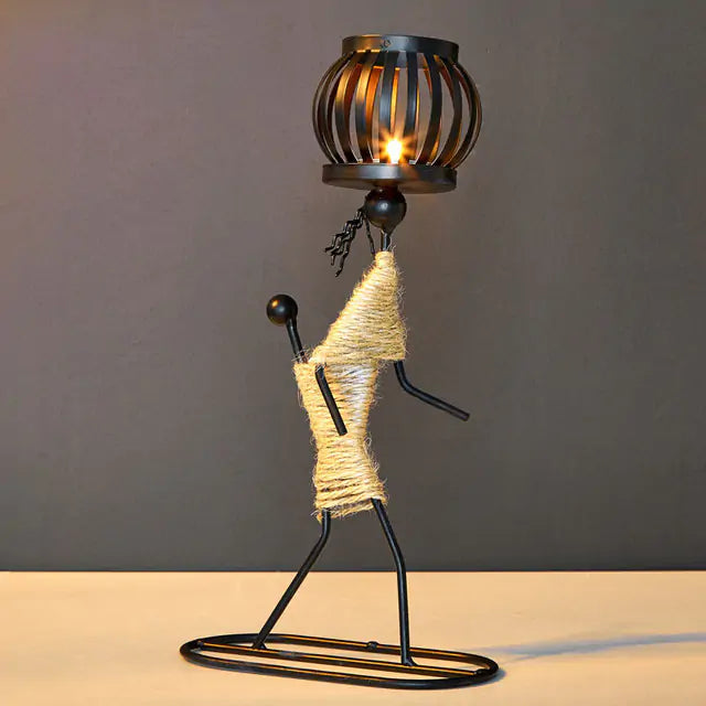 Candelabro en Forma de Linterna - Decoración de Hogar Inspirada en el Estilo Nórdico