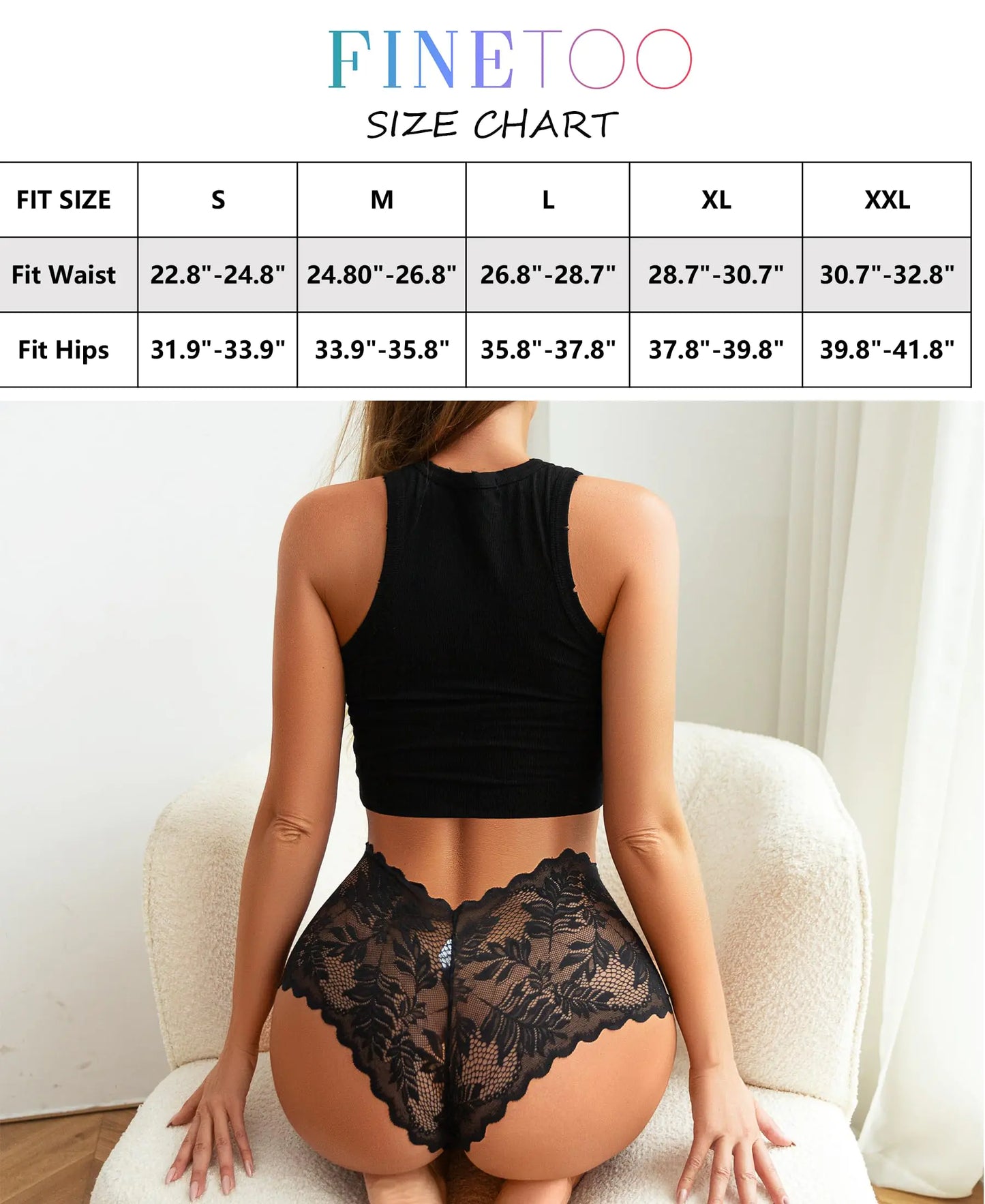 FINETOO Women's V-Waist Boyshorts - 5 Pack