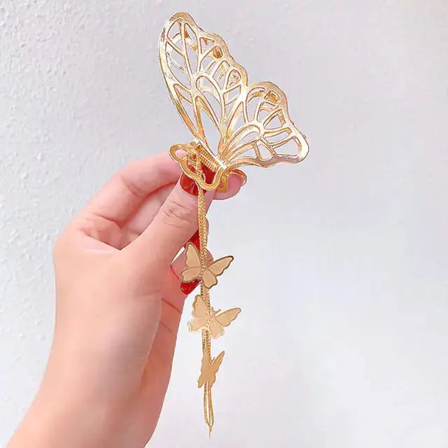 Pinza para el cabello en forma de mariposa elegante para recogidos con estilo
