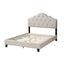 Lit Queen Size Contemporain avec Tête de Lit Réglable en Brun Clair