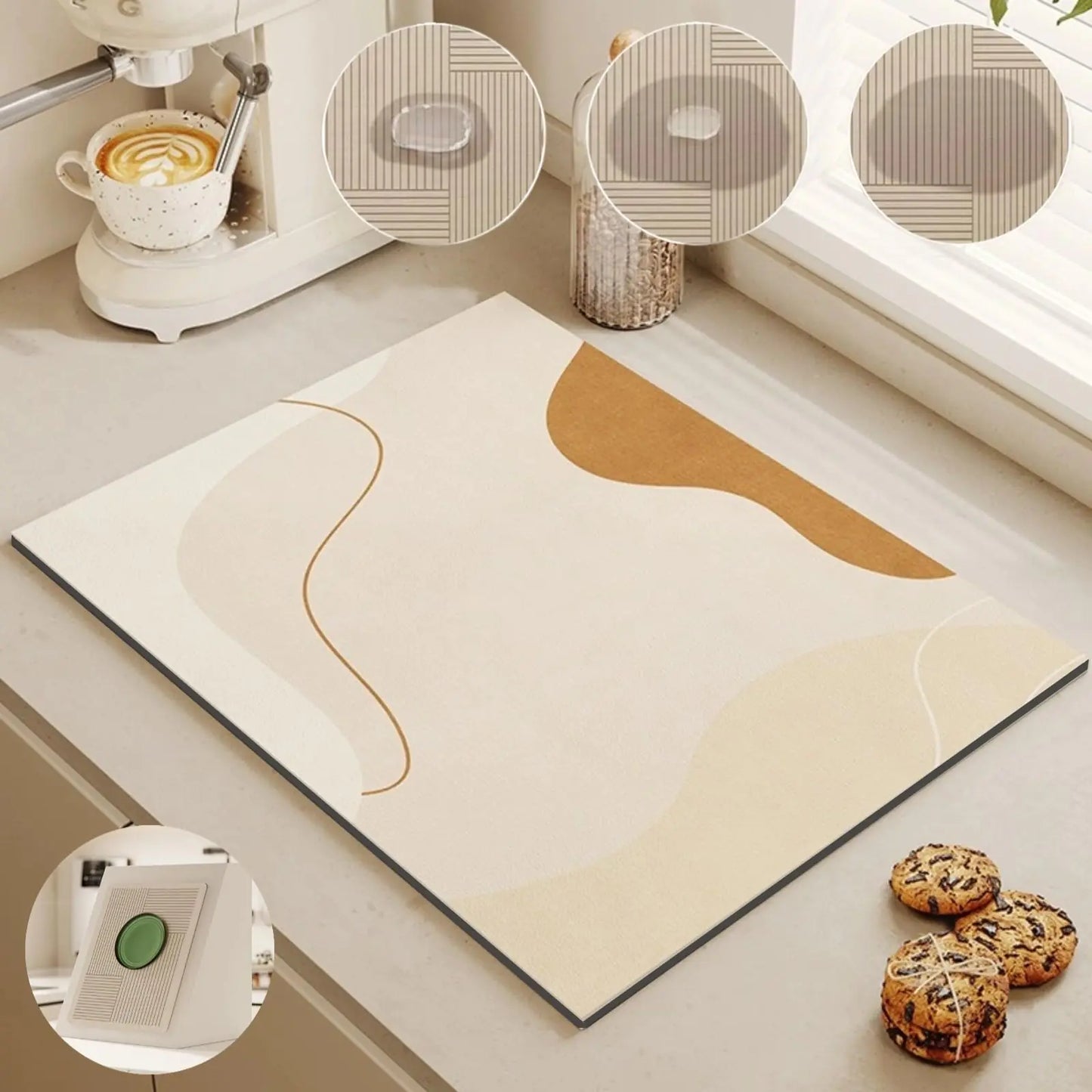 Alfombrilla de Secado de Platos Premium Snowsof para Encimeras de Cocina