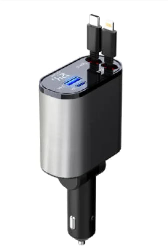 Chargeur de voiture en métal premium - Adaptateur USB-C super rapide 100W