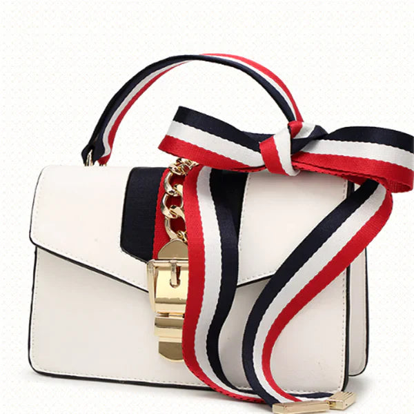 Elegant Small Square Crossbody Bag with Ribbon Detail