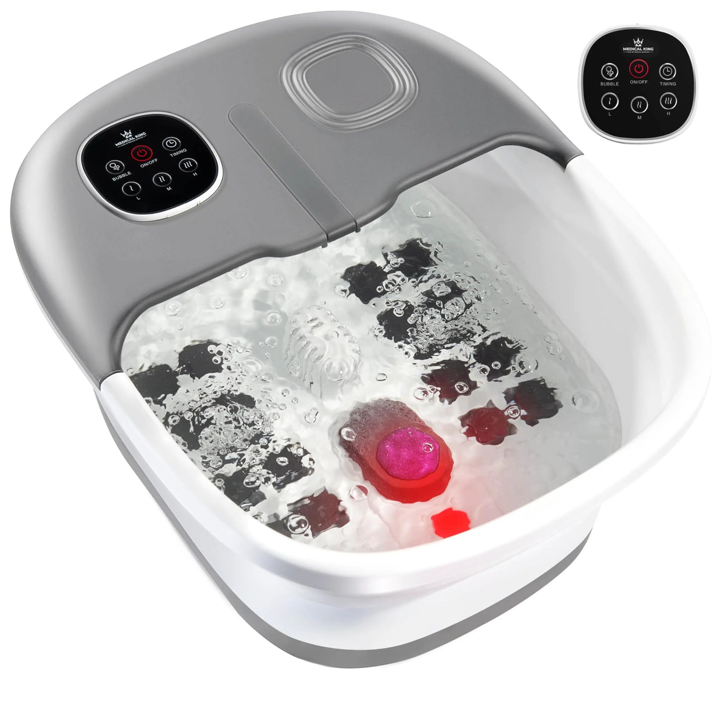 Bain de pieds premium avec chaleur, massage et télécommande