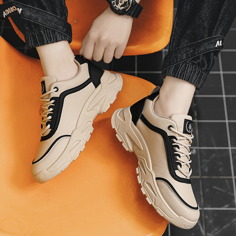 Men's Versatile Thick Sole Sneakers for Outdoor Leisure