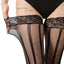 Lace Border Vertical Stripe Over Knee Socks
